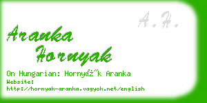 aranka hornyak business card